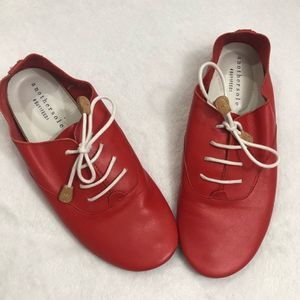 Anothersole Red Leather Casual Lace Up Size 7